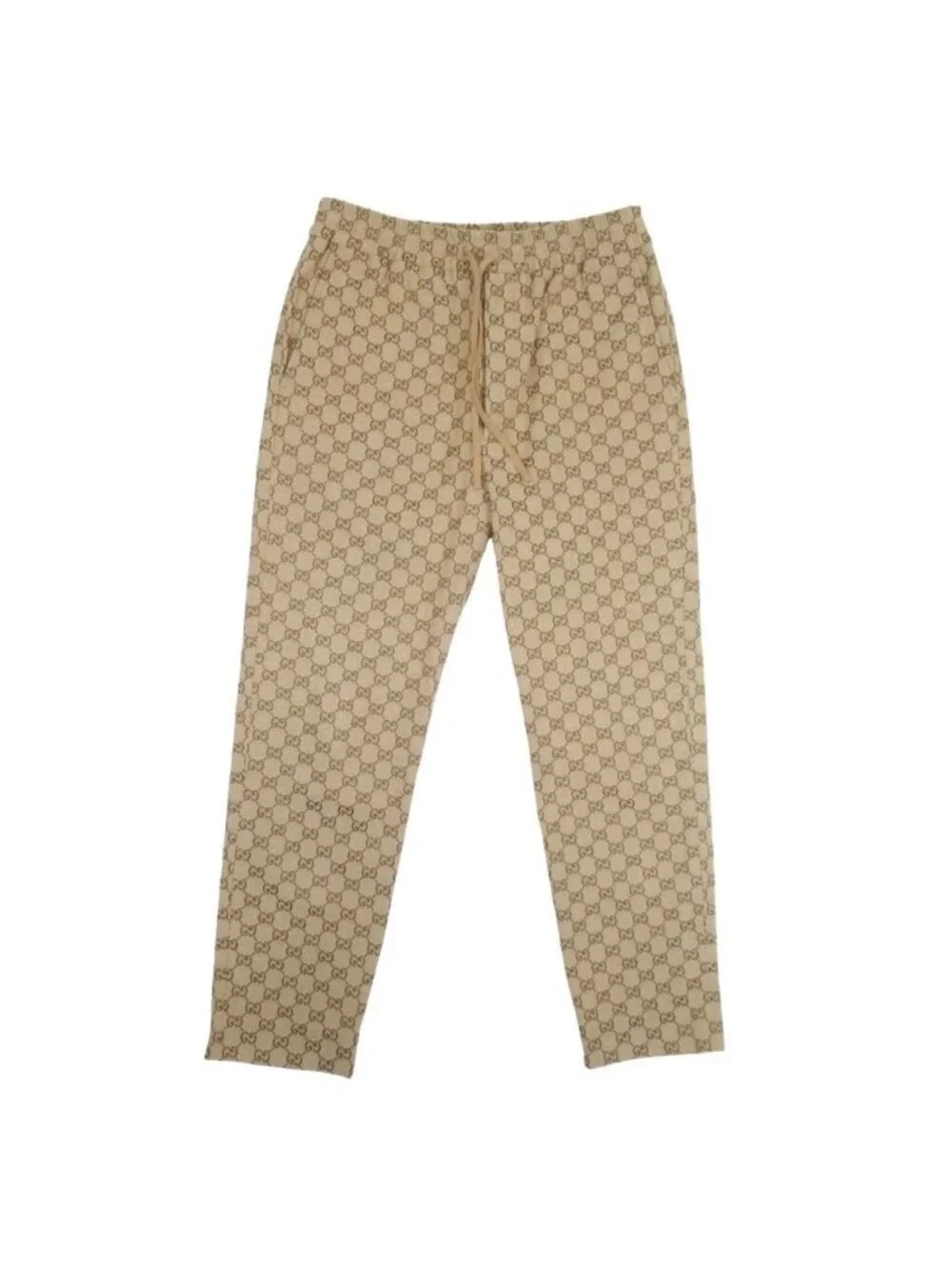Gucci GG Cotton Canvas Jogging Pants Trousers Beige 46